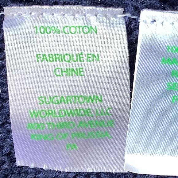 LILLY Pulitzer Keating navy blue pom Pom sweater caftan poncho XS - Picture 5 of 9